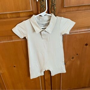 NWT Kyte Baby Oat Cream Polo Collar Romper 6-12M